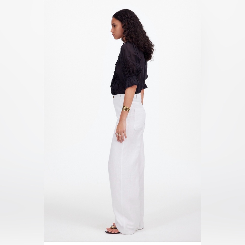 Madewell Linen Wide-Leg Pants, size 6 - Picture 3 of 7